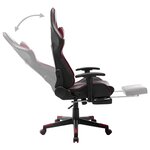 vidaXL Chaise de jeu avec repose-pied Noir et bordeaux Cuir artificiel
