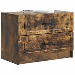 vidaXL Cabinet de chevet avec tiroir Chêne fumé 62 x 34 5 x 44 5 cm