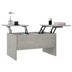 vidaXL Table basse Gris béton 80x50x42 5 cm Bois d'ingénierie