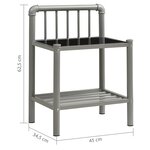 vidaXL Table de chevet Gris et noir 45x34 5x62 5 cm Métal et verre