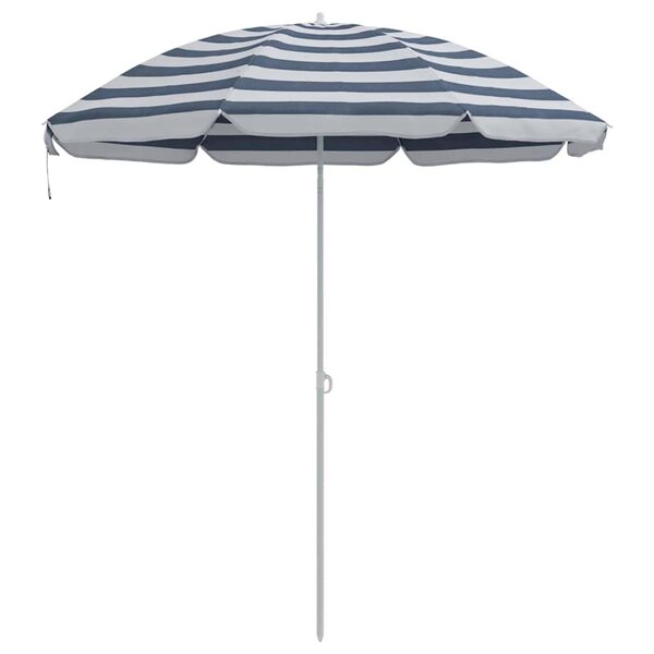 vidaXL Parasol de plage Bleu et blanc 161 x 193 cm Polyester