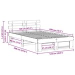 vidaXL Cadre de lit avec tête de lit Marron 120 x 200 cm Pin massif
