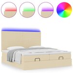 VidaXL Cadre de lit ottoman avec matelas crème 180x200 cm tissu