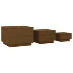vidaXL Boîtes de rangement avec couvercles 3 Pièces Marron miel