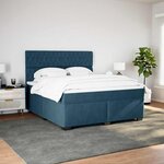 vidaXL Sommier à lattes de lit et matelas bleu 180x200 cm velours