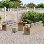 vidaXL Ensemble de canapé de jardin 10 Pièces Beige polyrotin
