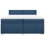 vidaXL Sommier à lattes de lit avec matelas Bleu 200x200 cm Tissu