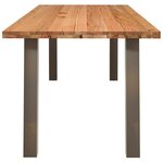 vidaXL Table à manger marron clair bois de chêne massif rectangulaire