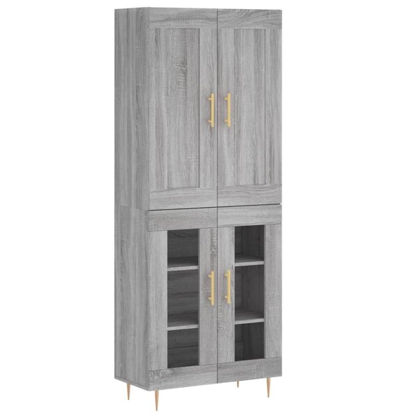 vidaXL Buffet haut Sonoma gris 69 5x34x180 cm Bois d'ingénierie