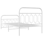 vidaXL Cadre de lit métal sans matelas et pied de lit blanc 100x200 cm