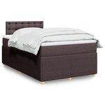 vidaXL Sommier à lattes de lit et matelas marron foncé 120x190cm tissu