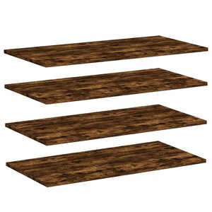 vidaXL Étagères murales 4 Pièces chêne fumé 80x40x1 5cm bois d'ingénierie