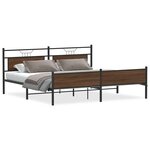 vidaXL Cadre de lit en métal sans matelas chêne marron 193x203 cm