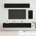 vidaXL Ensemble meuble TV 6 Pièces Chêne Noir 100 x 30 x 30 cm
