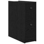 vidaXL Armoire étroite pour salle de bain Chêne noir 80 x 18 x 60 cm