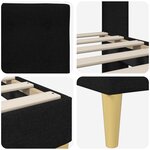 vidaXL Cadre de lit avec tête de lit Noir 140 x 190 cm Tissu