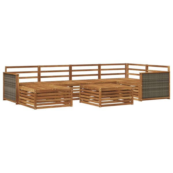 vidaXL Ensemble de canapés d'extérieur 7 Pièces Naturel