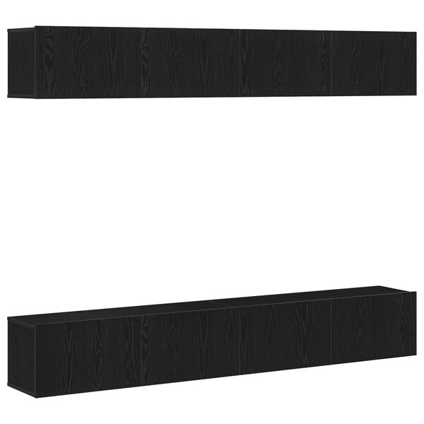 vidaXL Ensemble meuble TV 4 pièces - Fixé au mur en chêne noir