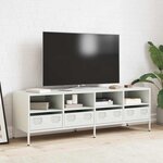 vidaXL Meuble TV blanc 135x39x43 5 cm acier laminé à froid