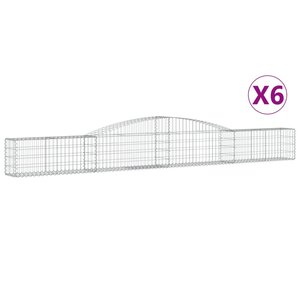 vidaXL Paniers à gabions arqués 6 Pièces 400x30x40/60 cm Fer galvanisé