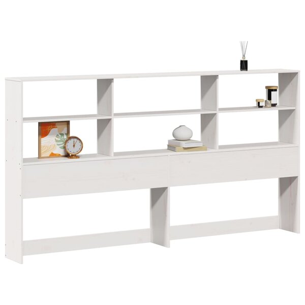 vidaXL Tête de lit avec rangement blanc 180 cm bois massif de pin