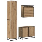 vidaXL Ensemble de mobilier de salle de bain 3 Pièces Chêne artisanal
