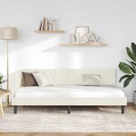 vidaXL Cadre de lit d'angle Crème 90 cm x 200 cm tissu