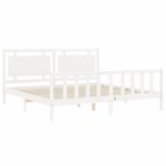 vidaXL Cadre de lit sans matelas blanc bois de pin massif