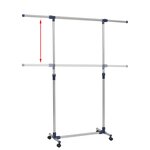 vidaXL Porte-vêtements réglable Acier inoxydable 165x44x150 cm Argenté
