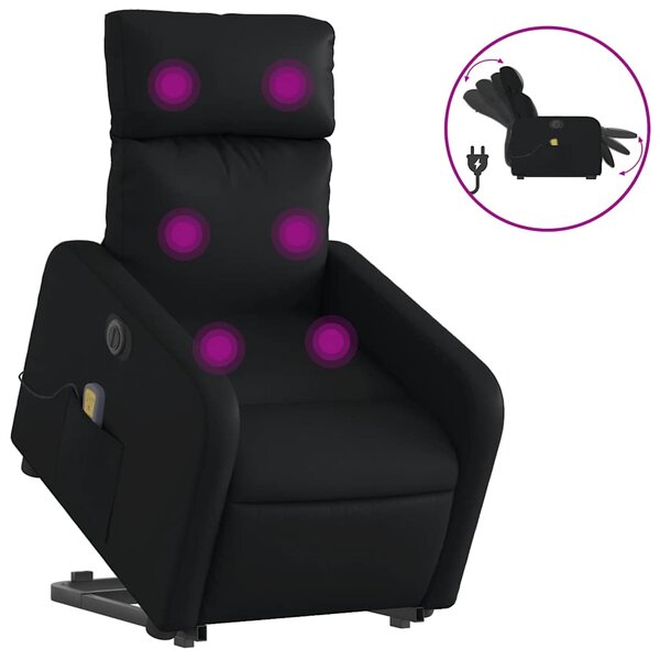 vidaXL Fauteuil inclinable de massage électrique noir similicuir