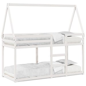 vidaXL Lit superposé sans matelas blanc 90x200 cm bois de pin massif