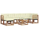 vidaXL Ensemble de canapés d'extérieur 8 Pièces Naturel et Crème