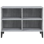 vidaXL Meuble TV avec pieds en métal Sonoma gris 69 5x30x50 cm