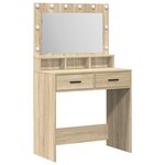 Coiffeuse vidaXL avec lumière LED Chêne Sonoma 79x41x135 cm