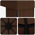 vidaXL Pavillon 4 × 3 m Marron Polyester et Acier 190 gsm