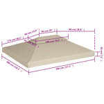 vidaXL Recouvrement de remplacement d'auvent 310 g/m² Beige 3 x 4 m