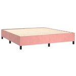 vidaXL Sommier à lattes de lit avec matelas Rose 180x200 cm Velours