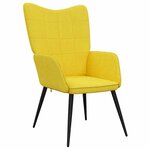 vidaXL Chaise de relaxation avec tabouret Jaune moutarde Tissu