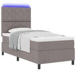 vidaXL Lit à ressorts avec matelas avec LED Taupe 100 x 200 cm tissu