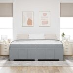 vidaXL Cadre de lit avec matelas Gris clair 200 x 200 cm tissu