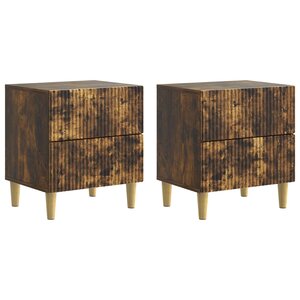 vidaXL Cabinet de chevet 2 Pièces Chêne fumé 43 x 34 5 x 48 cm
