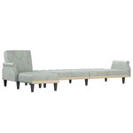 vidaXL Canapé-lit en forme de L gris clair 271x140x70 cm velours