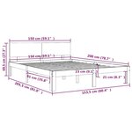 vidaXL Cadre de lit Blanc Bois massif 150x200 cm Très grand