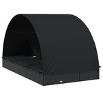 vidaXL Transat 2 places avec toit rond noir 211x112x140 cm