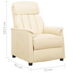 vidaXL Fauteuil inclinable Crème Similicuir