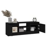 vidaXL Meuble TV avec porte Noir 102x30x36 cm
