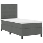 vidaXL Lit à ressorts avec matelas Gris foncé 100 x 200 cm tissu
