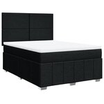vidaXL Sommier à lattes de lit avec matelas Noir 160x200 cm Tissu