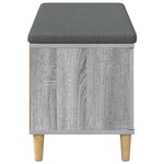 vidaXL Banc d'entrée avec coussin Gris Sonoma 100 x 38 x 46 cm