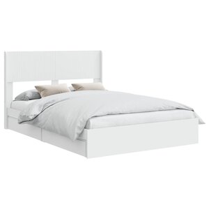 vidaXL Cadre de lit avec rangement et tête de lit Blanc 140 x 200 cm